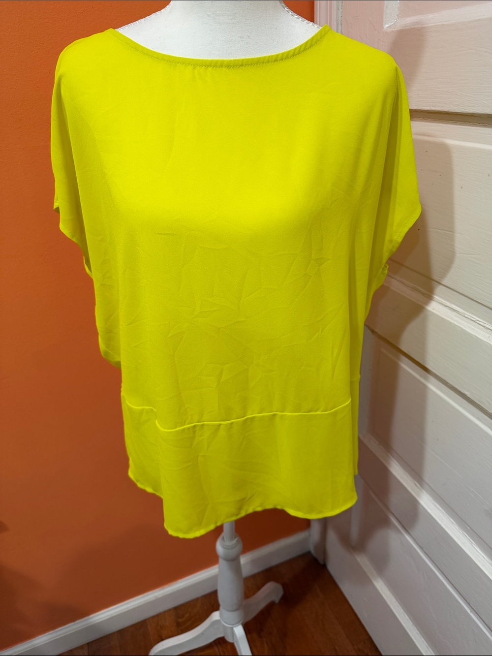 Anthropologie Neon Yellow Boatneck Tunic